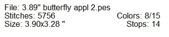 3.89 Applique butterfly 2 machine embroidery design