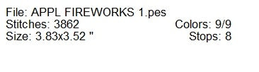 Applique fireworks machine embroidery design