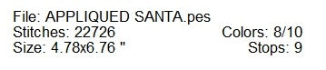 Applique Santa machine embroidery design