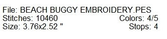 Beach buggy 1 machine embroidery design
