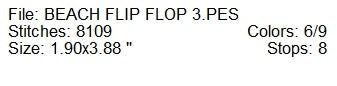 Appliqued flip flop 3 machine embroidery design