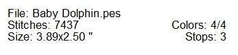 Baby blue dolphin machine embroidery design