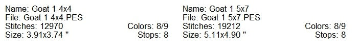 Baby goat 1 machine embroidery design 2 sizes