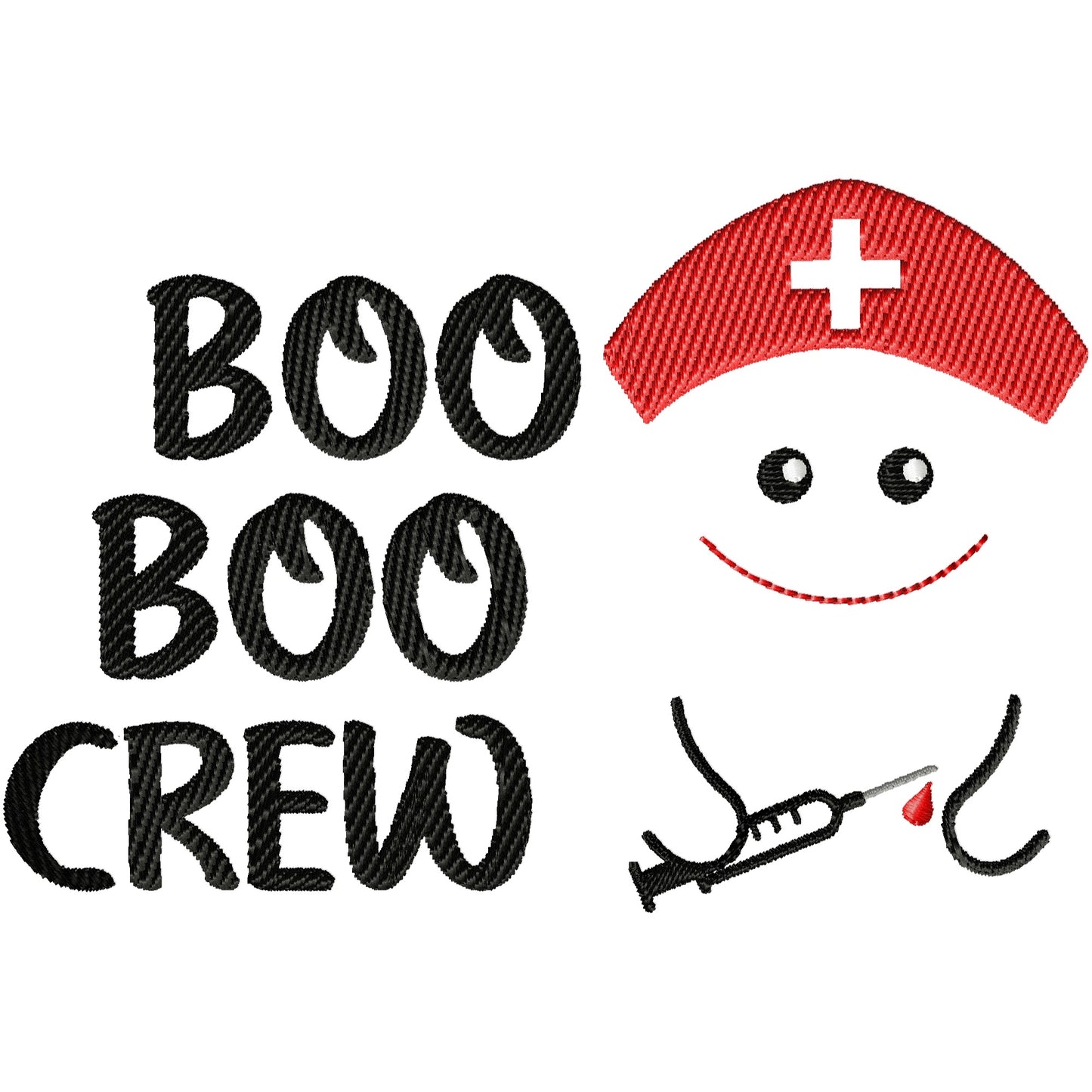 Boo Boo Crew nurse Halloween machine embroidery design 2 sizes