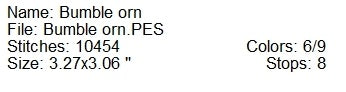 ITH Bumble the snow monster ornament machine embroidery design
