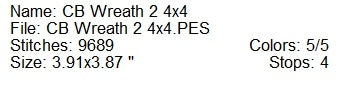 CB wreath 2 Pigpen machine embroidery design