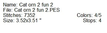 ITH Cute ornament 2 cat machine embroidery design