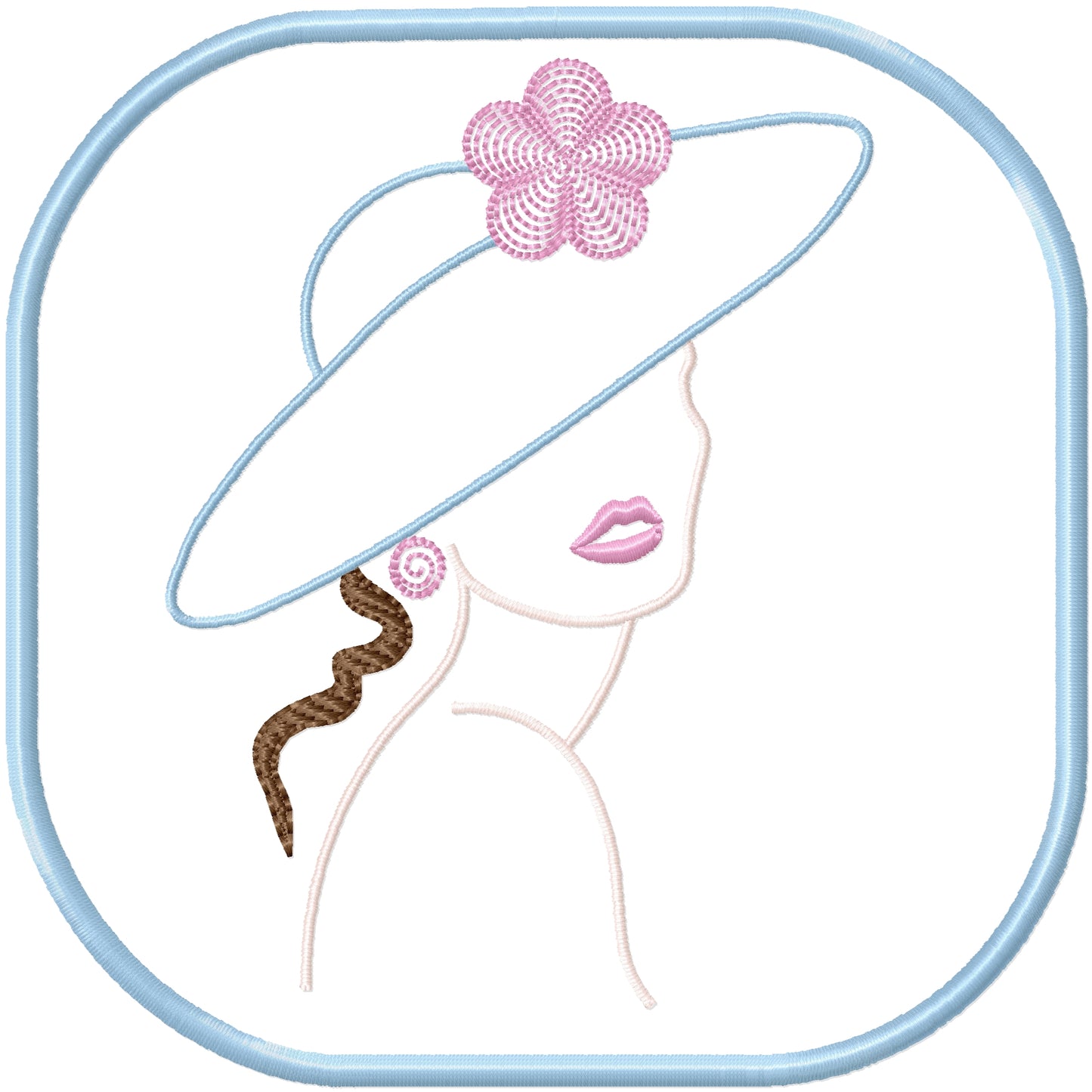 ITH Class 1 lady Coaster machine embroidery design