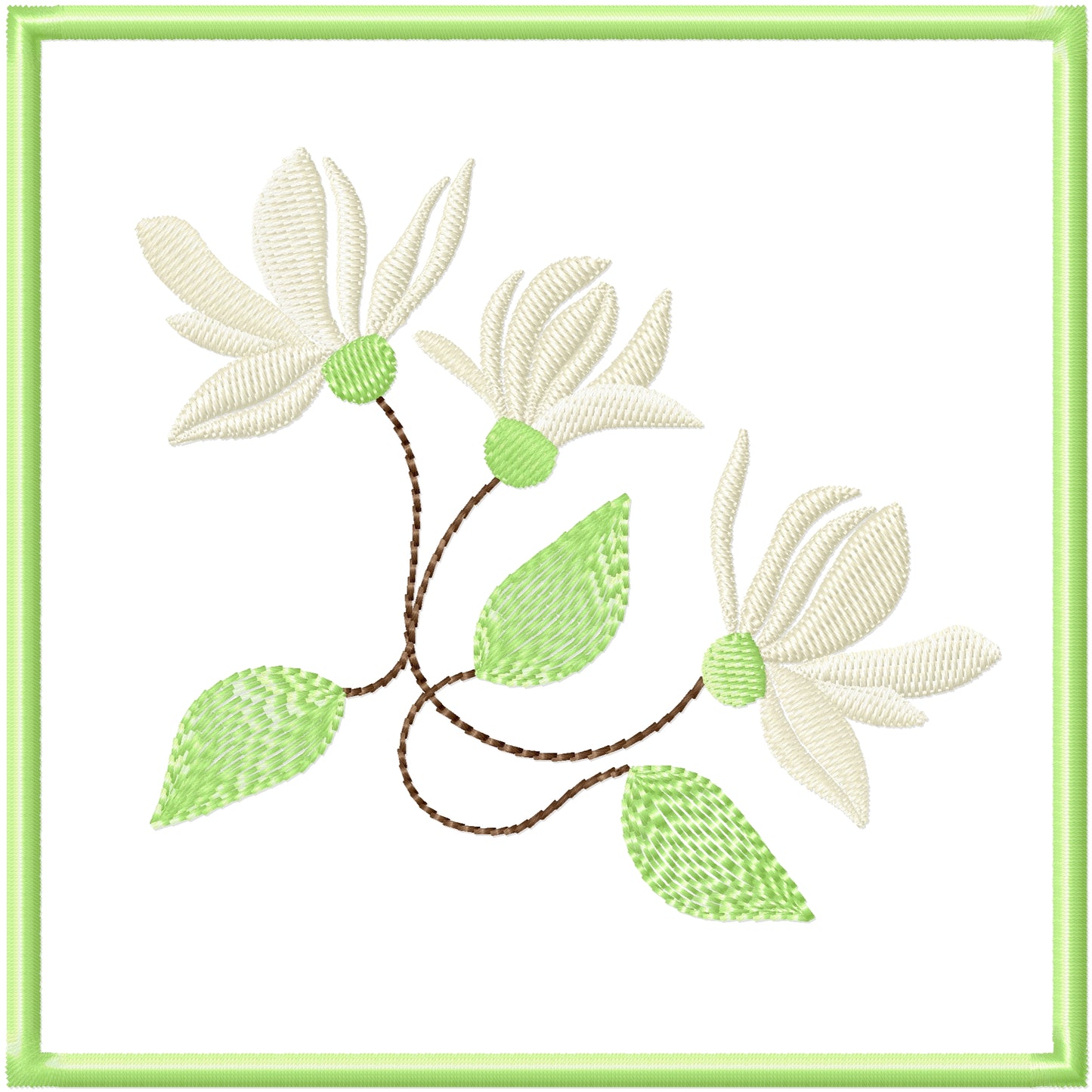 ITH Delicate cream flower coaster machine embroidery design