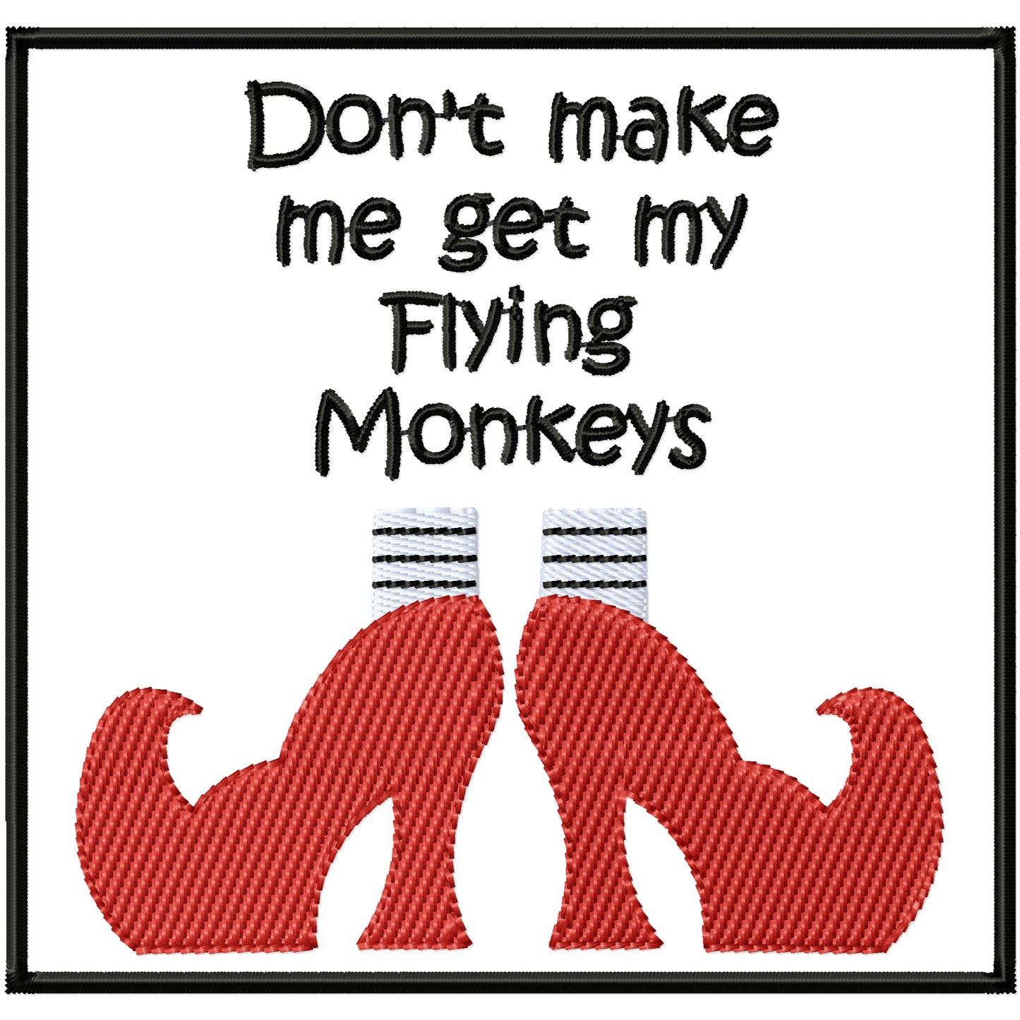 ITH Don't make me get my flying monkey's coaster machine embroidery design