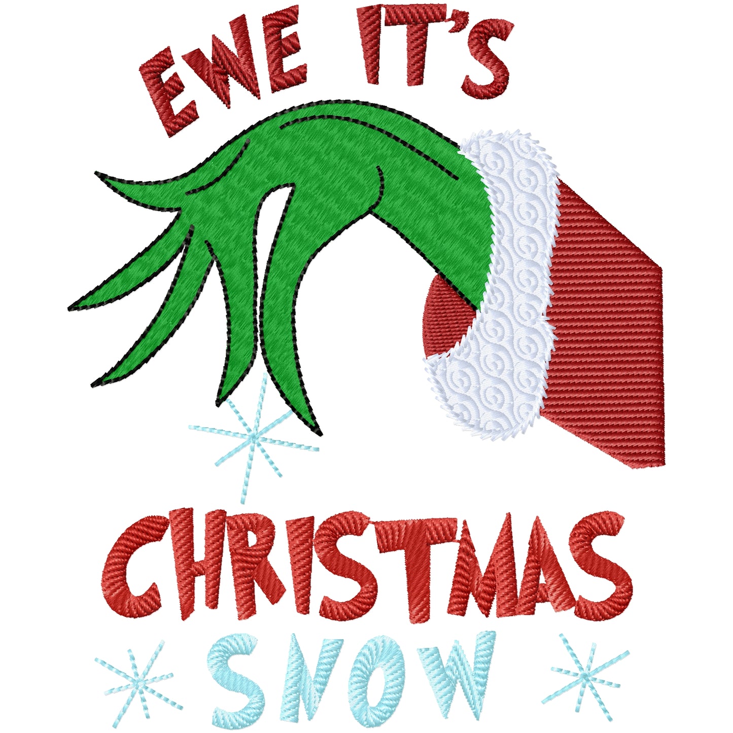 EWE it's Christmas snow machine embroidery design 2 sizes