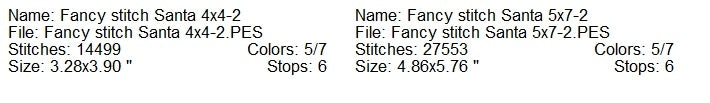 Fancy stitch Santa machine embroidery design 2 sizes