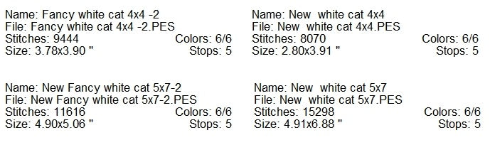 Fancy white cat with and without frame 2 sizes