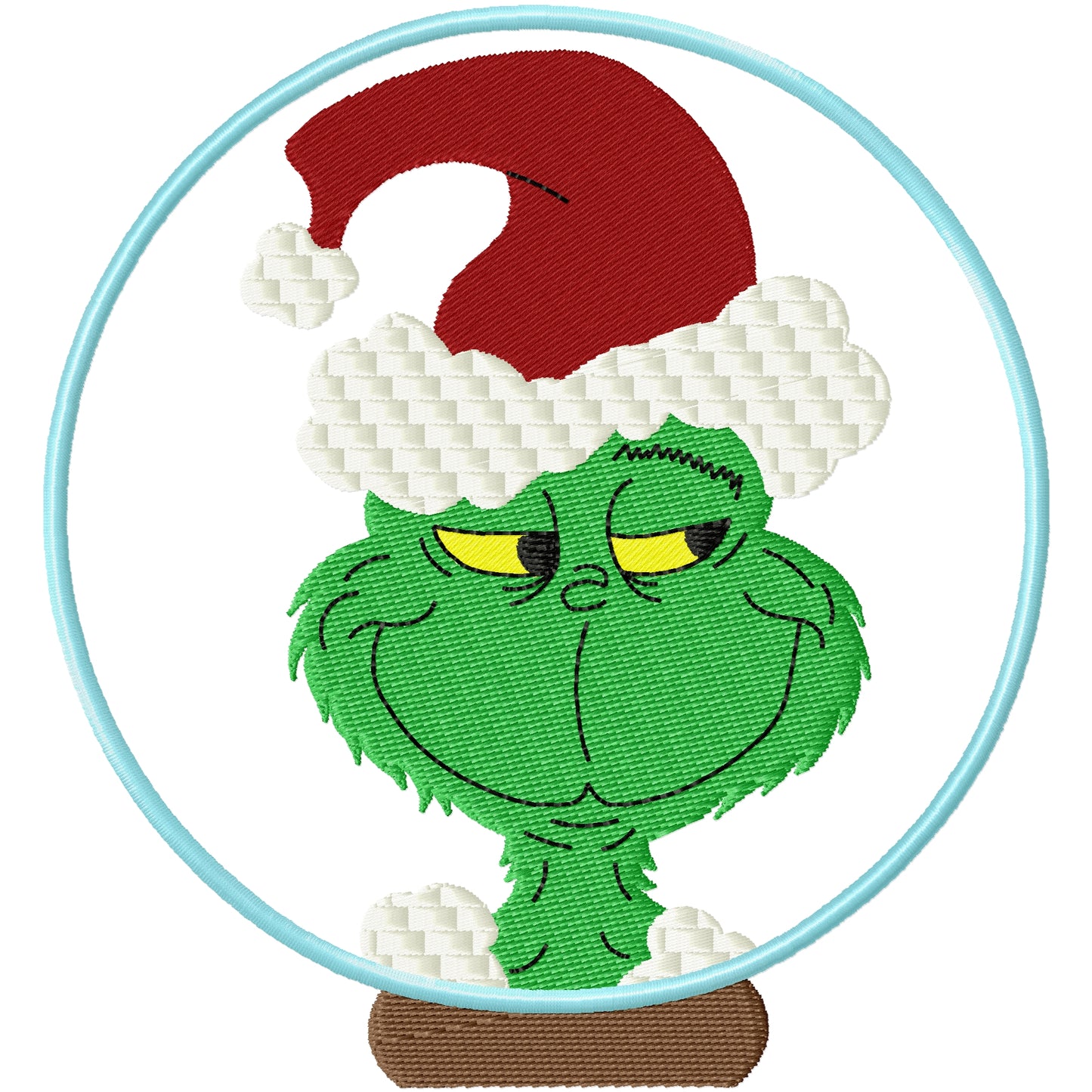 Grinch globe machine embroidery design 3 sizes