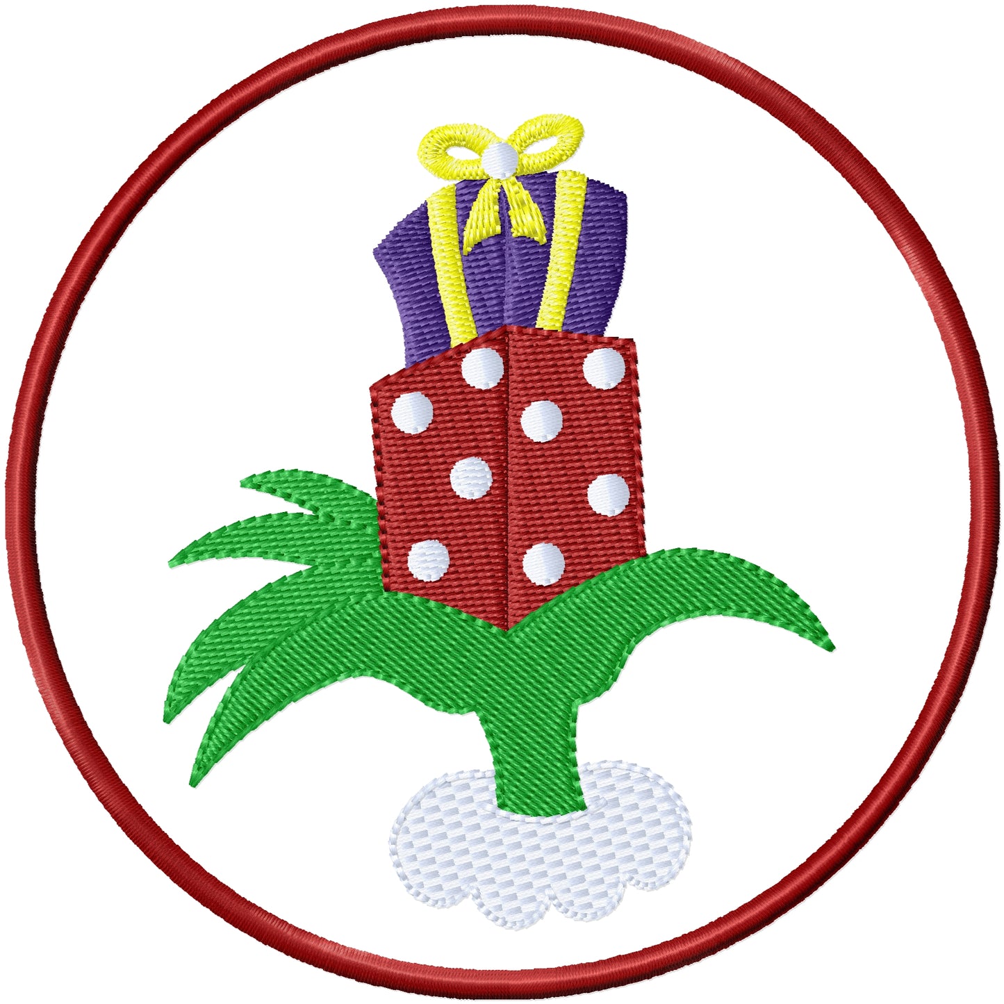 ITH Grinch Hand Coaster machine embroidery design