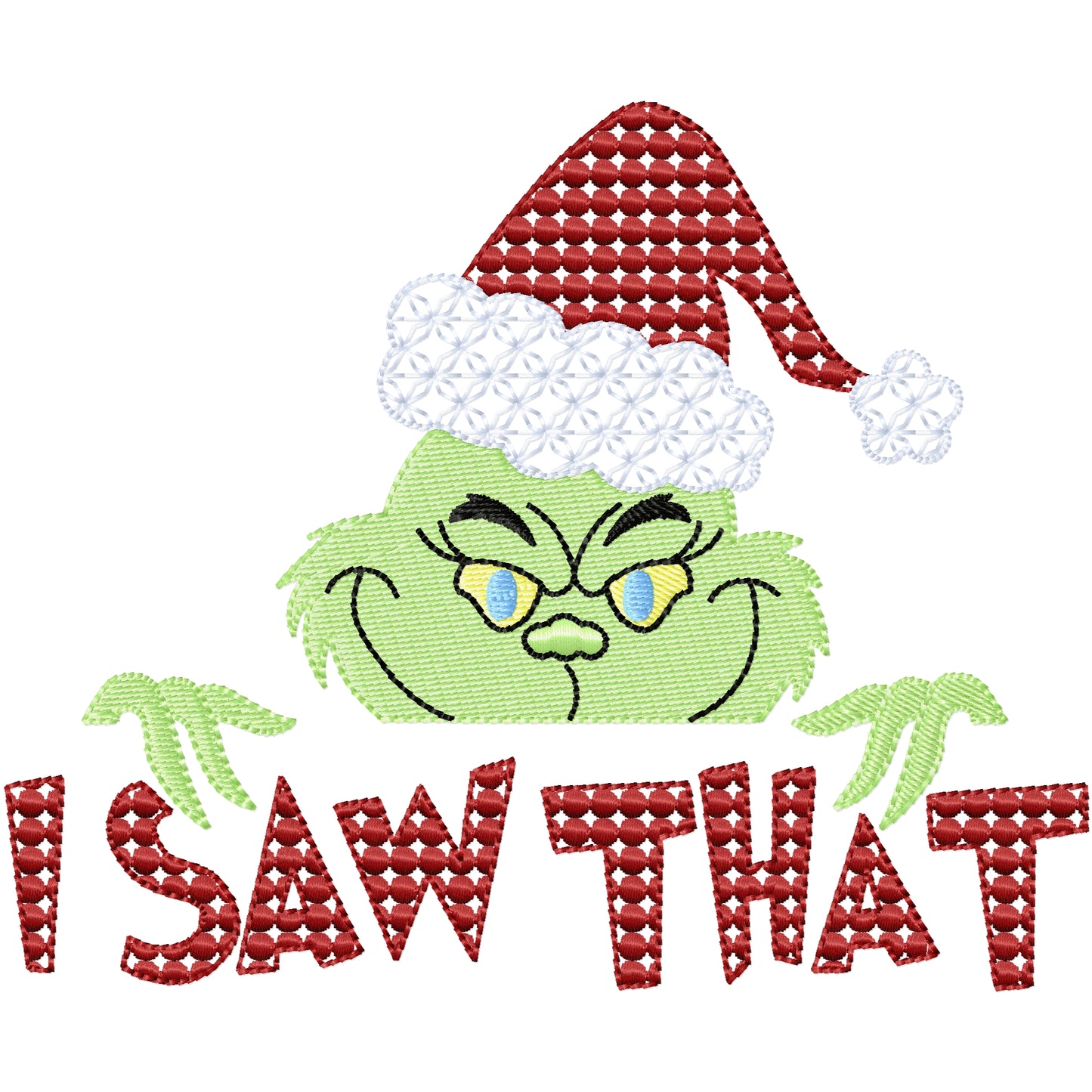 I saw that Grinch watching machine embroidery design 3 sizes