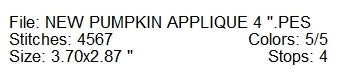 New pumpkin 1 applique machine embroidery design