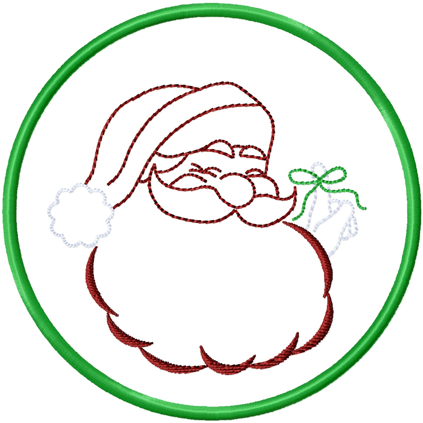 ITH Remember to be good Santa face in the hoop coaster machine embroidery design