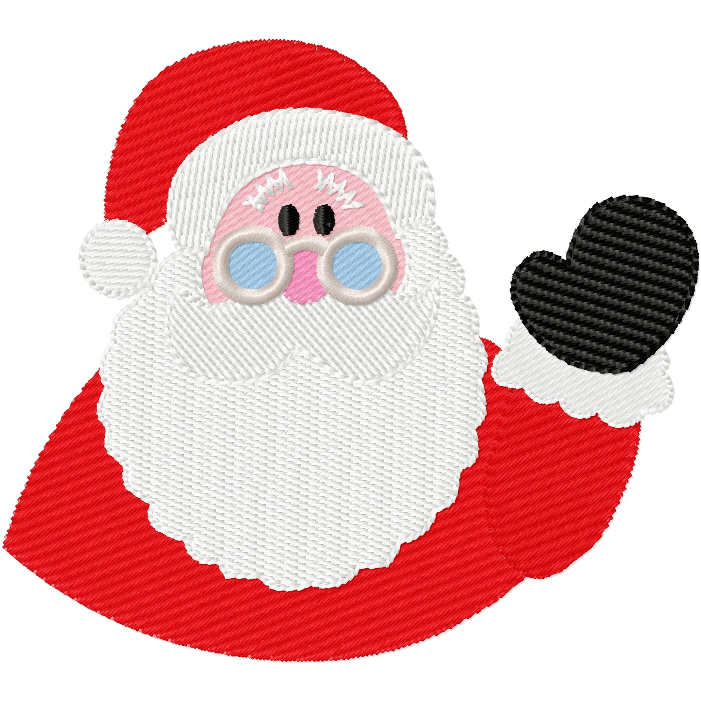 Waving Santa machine embroidery design