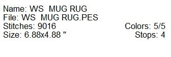 ITH WS bird Mug rug machine embroidery design