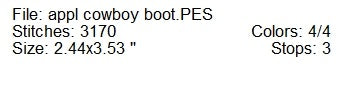 Applique cowboy boot machine embroidery design