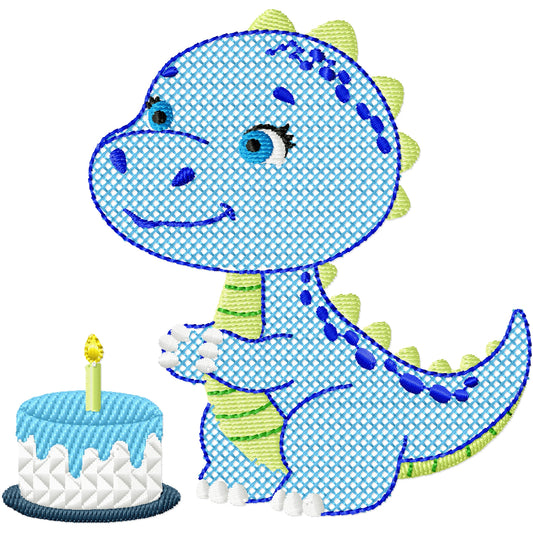 BD Dino machine embroidery design 2 sizes