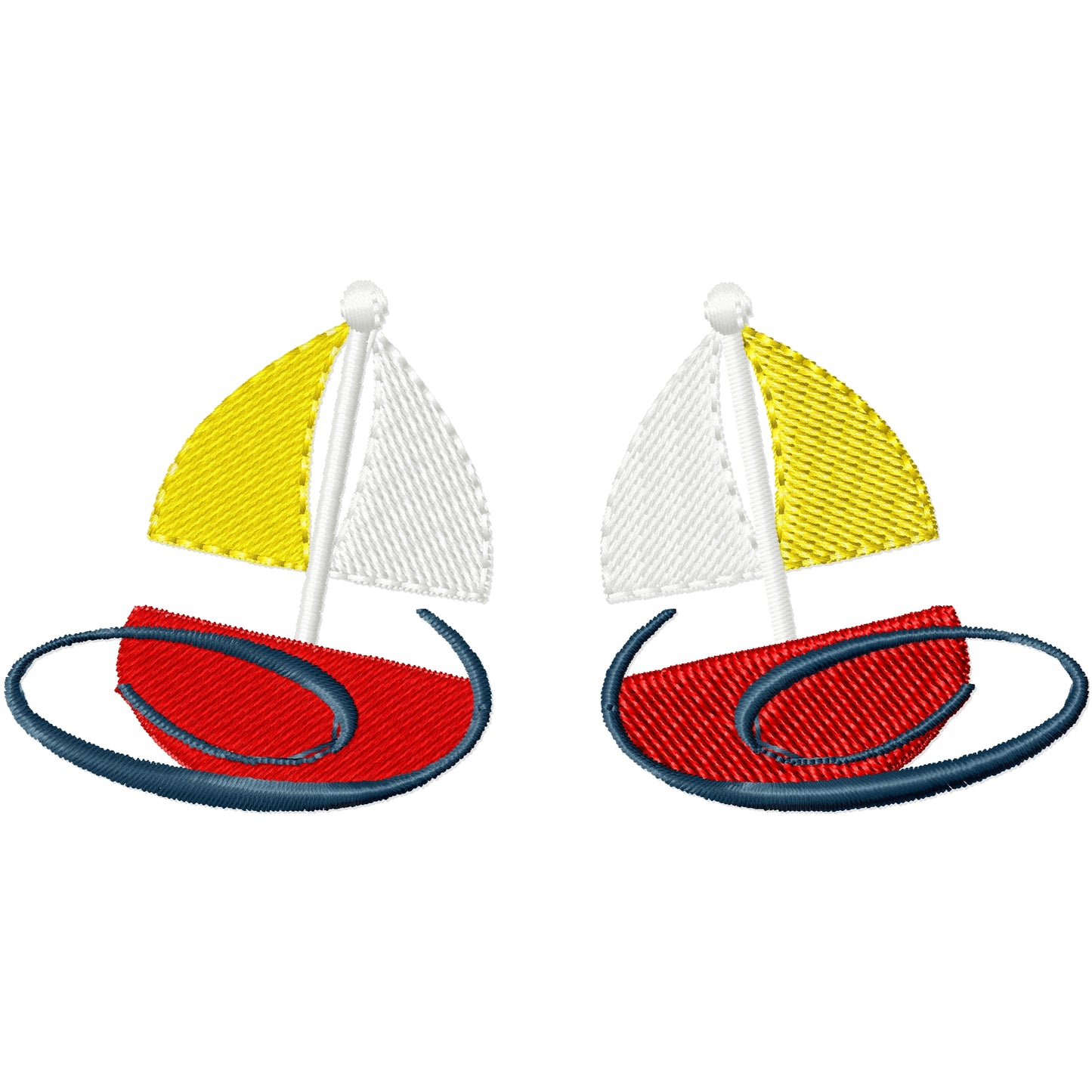 2 Sailboats machine embroidery design
