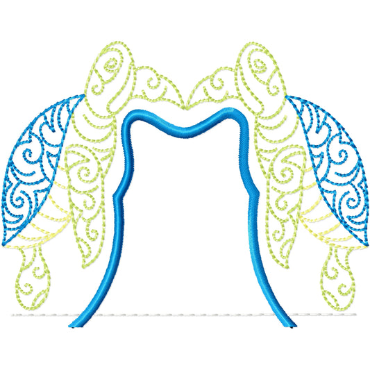 2 turtles side shirt machine embroidery design 2 sizes