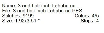Brown Labooboo machine embroidery design