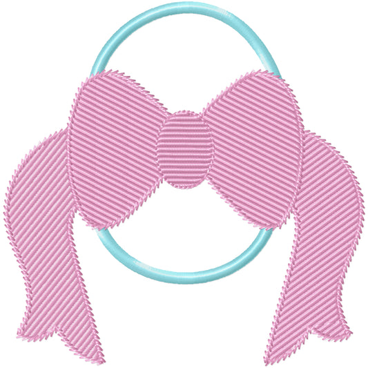 Applique Egg with bow machine embroidery design 3 sizes