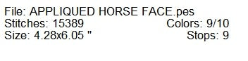 Appliqued Horse face machine embroidery design