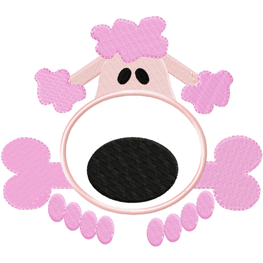 Applique dog 2 machine embroidery design