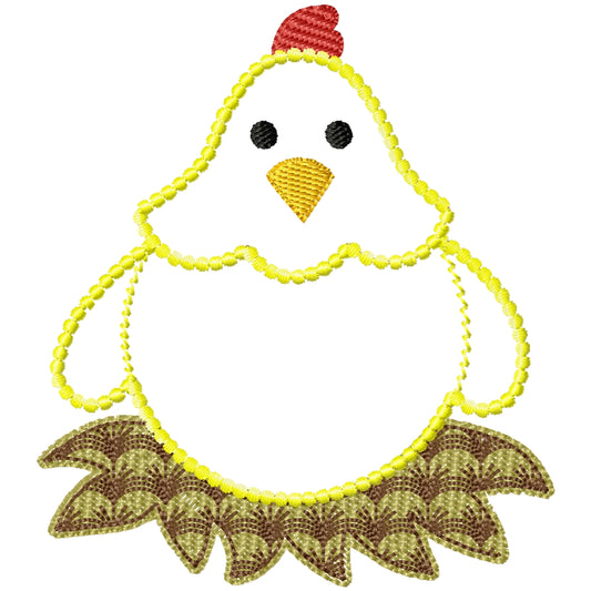 Applique chicken on a nest 2 sizes
