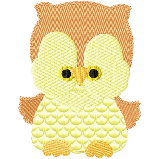 Baby owl machine embroidery design