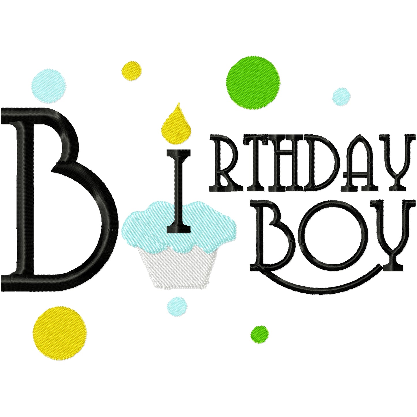 Birthday boy quote machine embroidery design