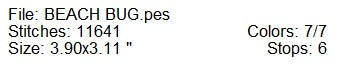 Beach bug 1 machine embroidery design