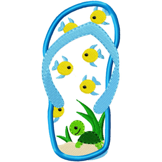 Appliqued flip flop 1 machine embroidery design