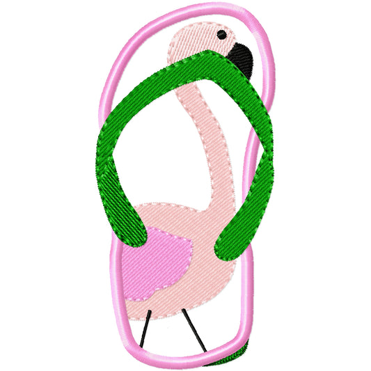 Appliqued flip flop 2 machine embroidery design
