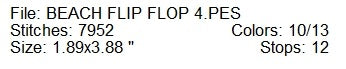 Appliqued flip flop 4 machine embroidery design
