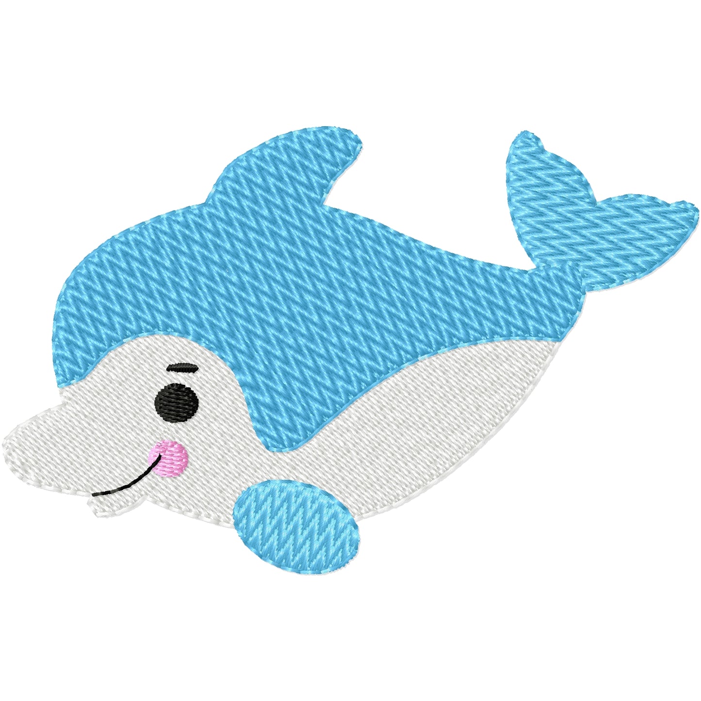 Baby blue dolphin machine embroidery design