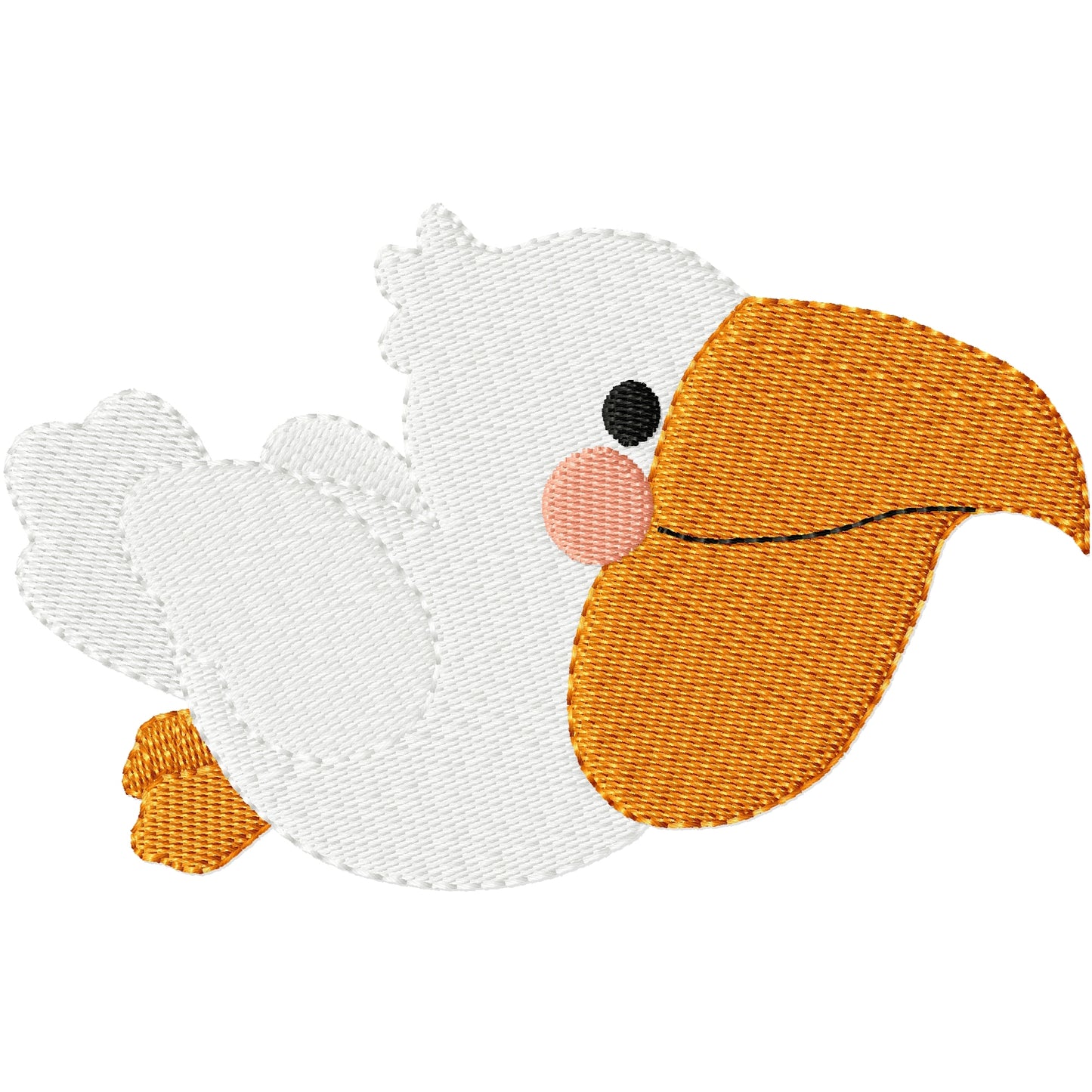 Baby pelican machine embroidery design