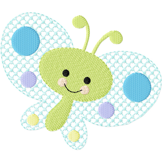 Baby butterfly machine embroidery design