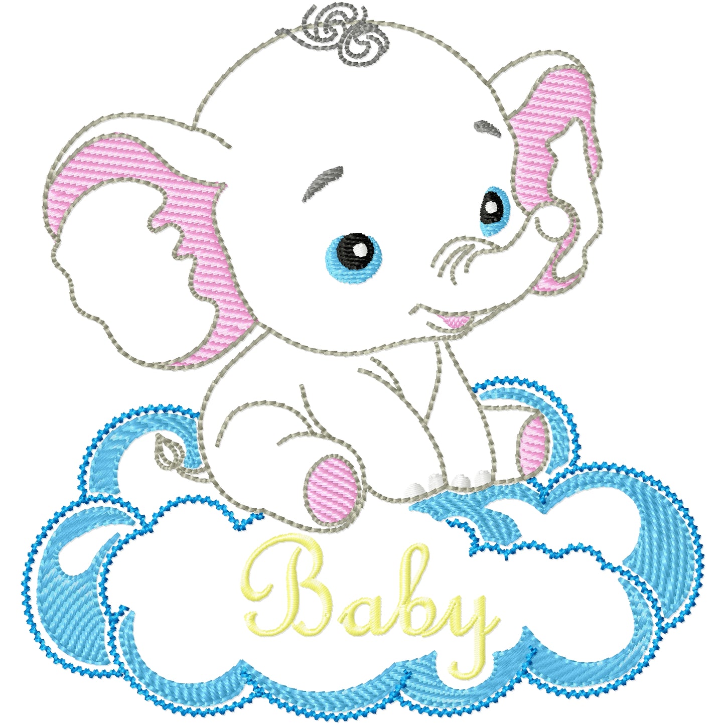 Baby shower 1 machine embroidery design 2 sizes