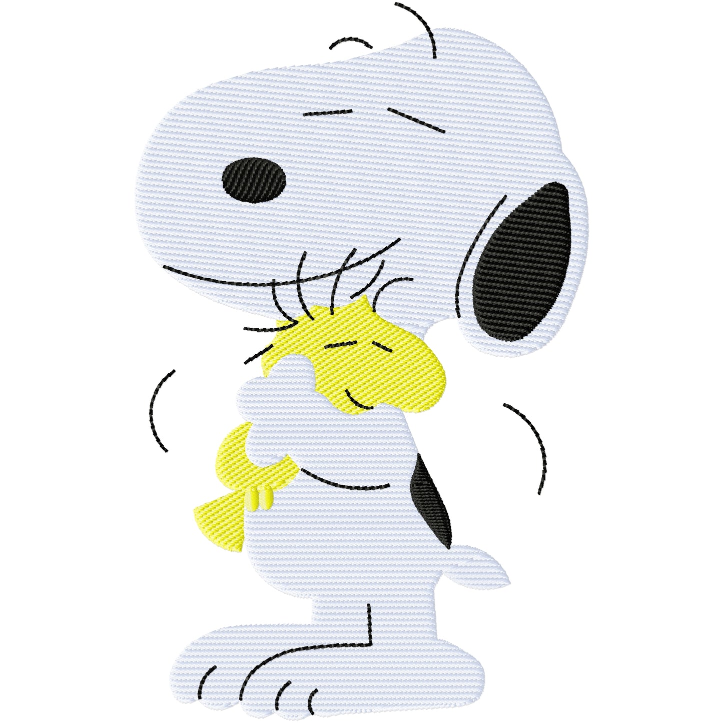 Big hugs Snoopy and Woodstock machine embroidery design 2 sizes
