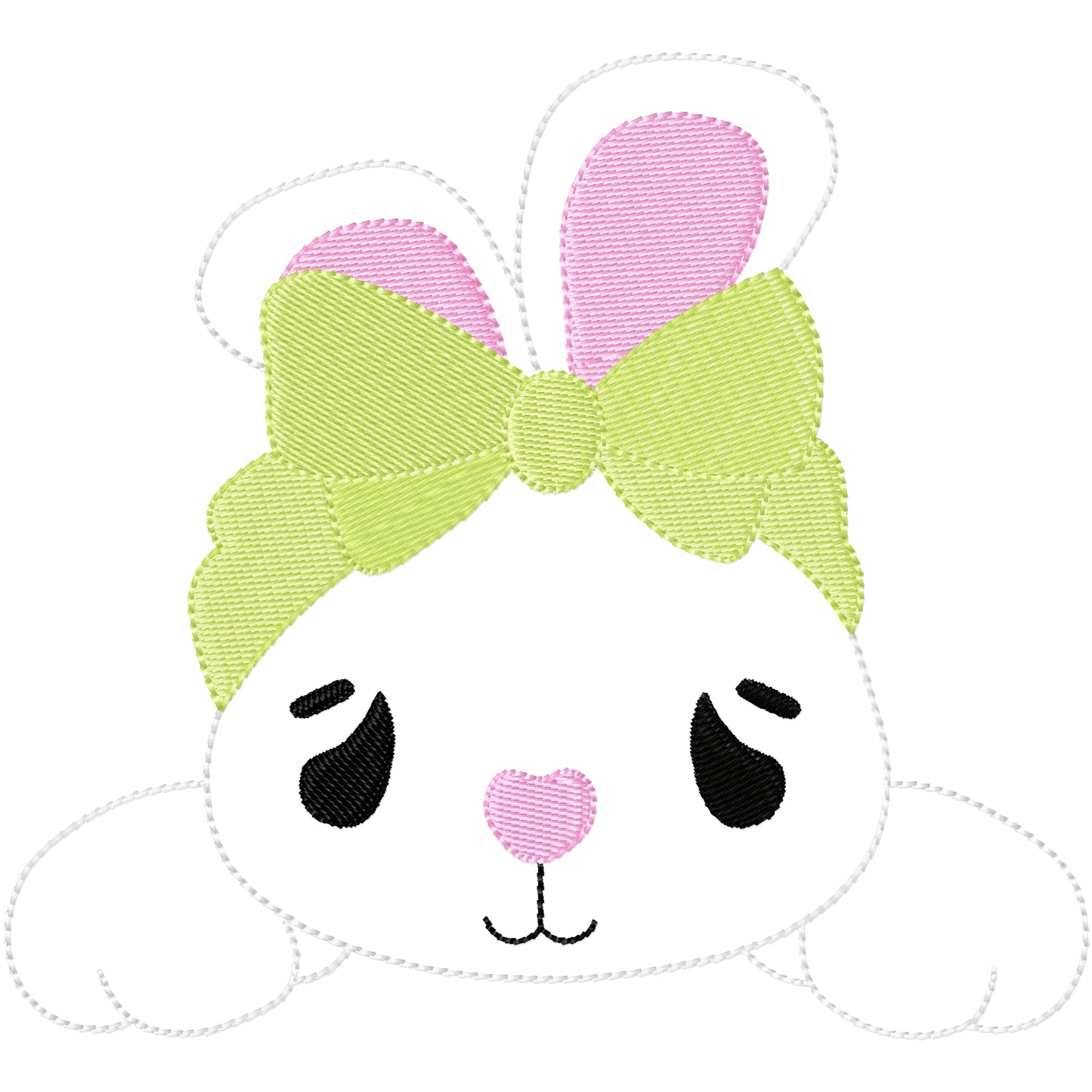 Bunny animal outline machine embroidery design 3 sizes