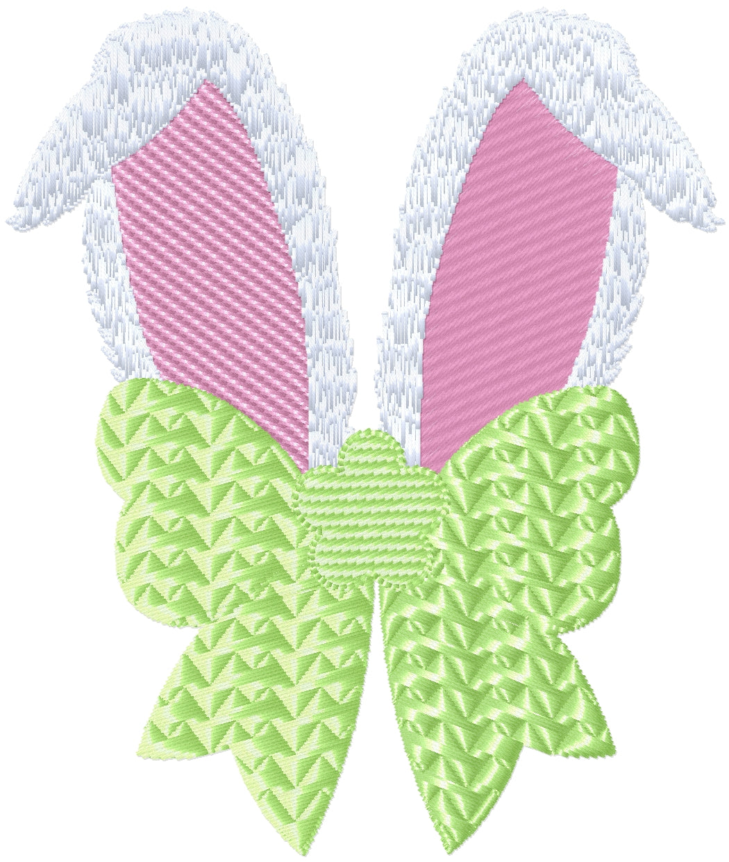 Bunny ears with bow machine embroidery design