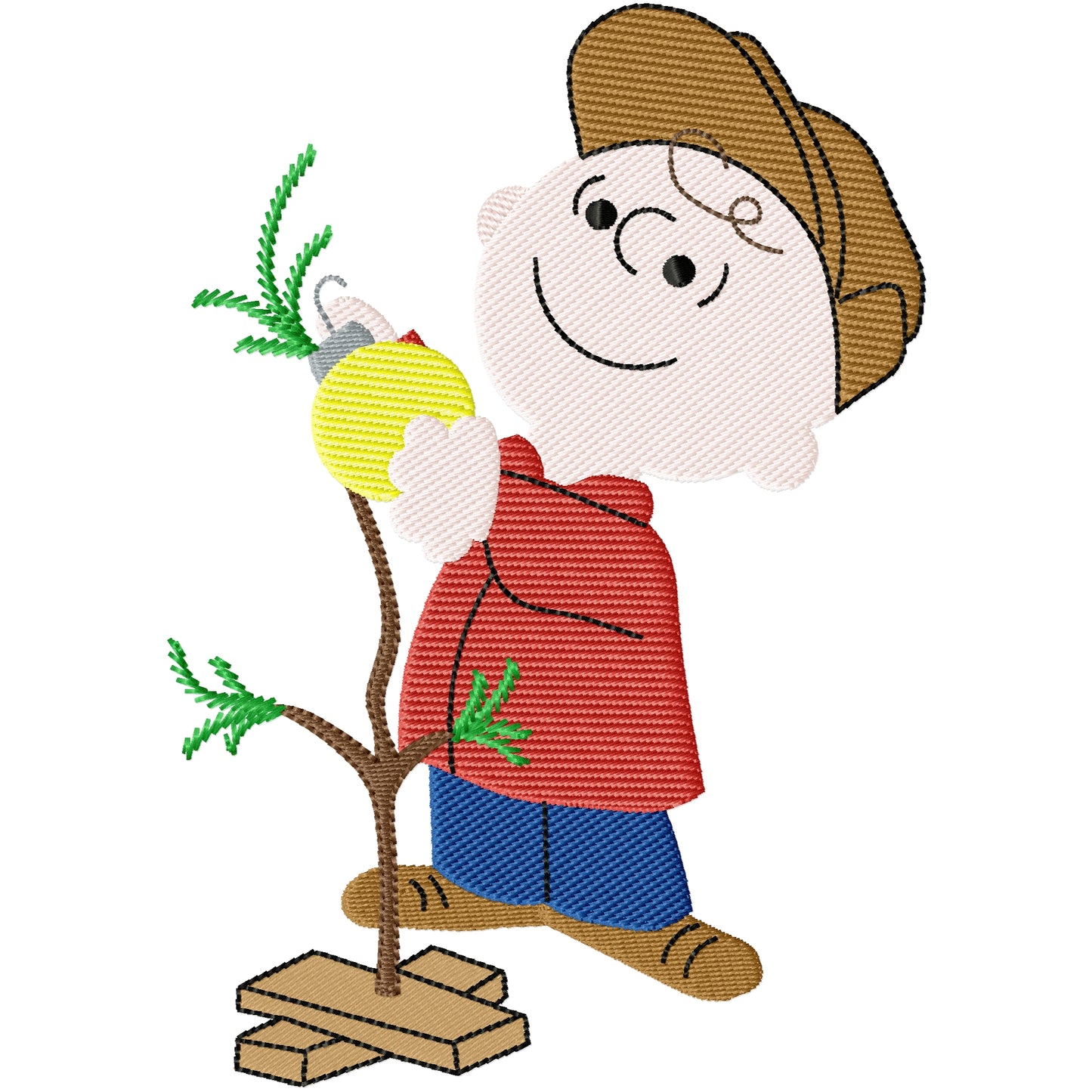Charlie Browns tree machine embroidery design 2 sizes
