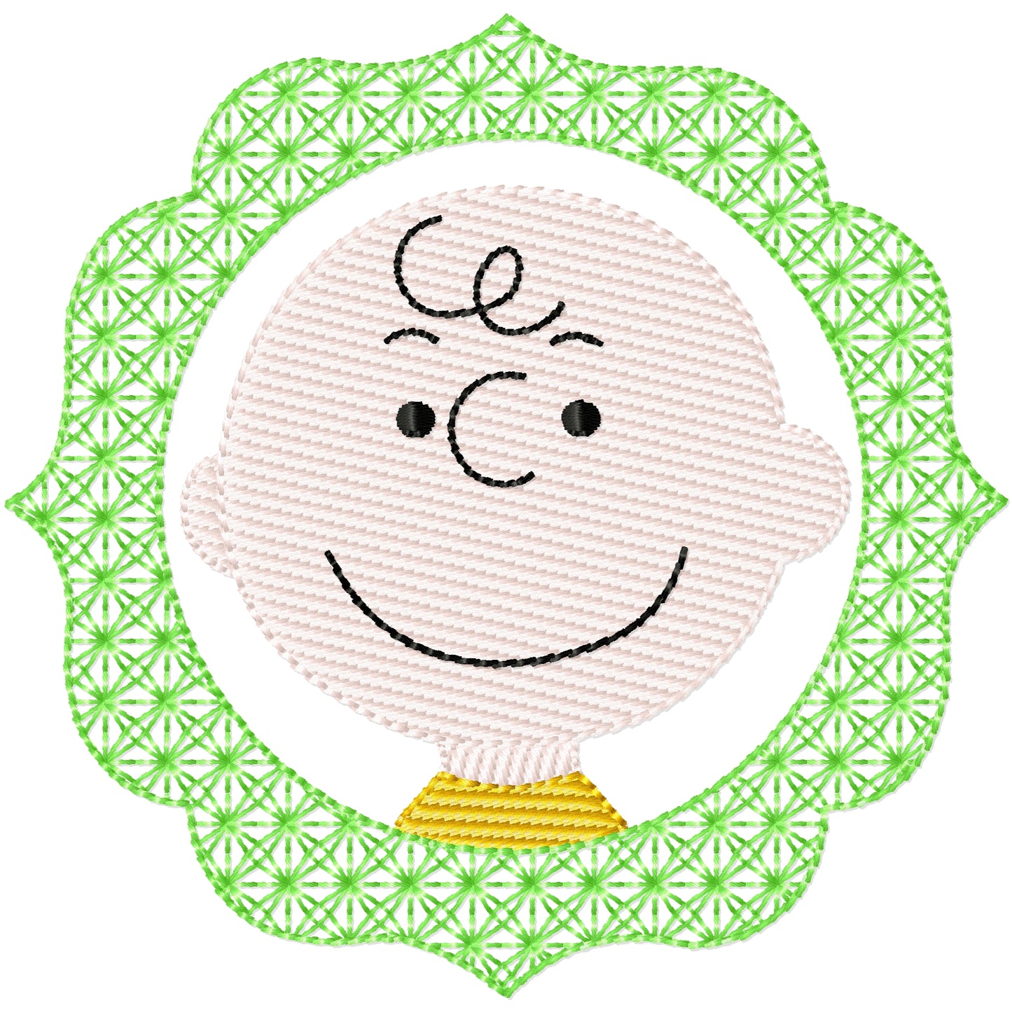 CB wreath 5 Charlie Brown machine embroidery design