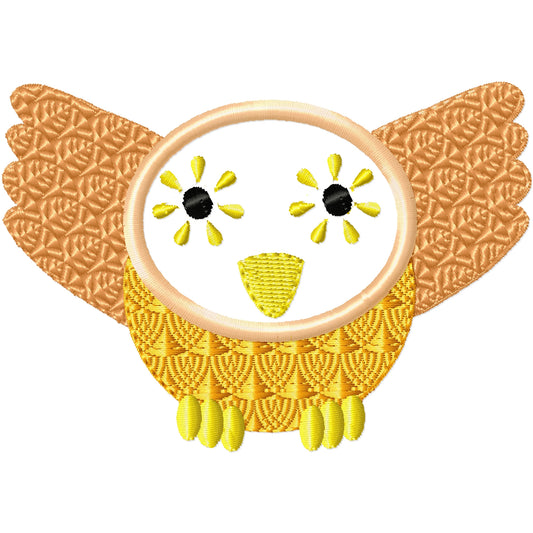 Cute applique owl 1 machine embroidery design