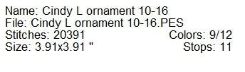 ITH 2025 Cindy Lou Who Machine embroidery Christmas ornament